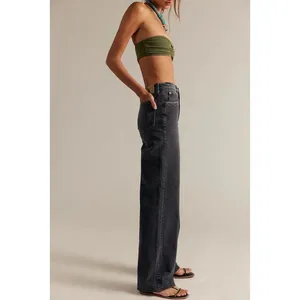 We The Free Tinsley Baggy Mid-Rise Straight Leg‎ Jeans Blow Out Black 27" thumbnail 3