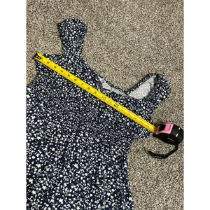 Old Navy Blue Waist-Defined Floral Mini Short Sleeve Dress M thumbnail 8