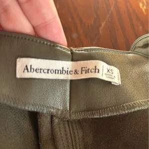 Abercrombie & Fitch Faux Leather Mini Dress Pockets Size XS Green thumbnail 6