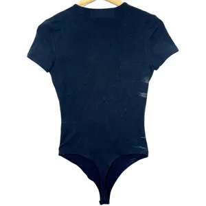 Abercrombie & Fitch Soft AF Black Cotton Crew Neck Short Sleeve Bodysuit Size M thumbnail 2