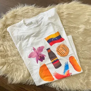 Source Unknown New unworn White Multi Venezuelan Culture Graphic Print T-shirt Size L thumbnail 1