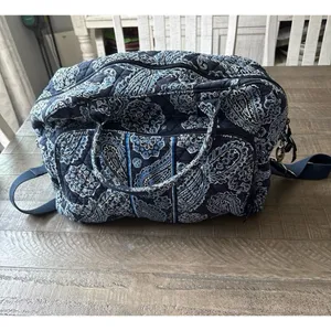 Vera Bradley Weekender Travel‎ Bag blue paisley pattern thumbnail 3