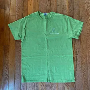 green and white Notre Dame Holy Half Marathon shirt thumbnail 5