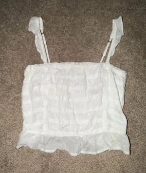 Abercrombie Top Tank Crop White thumbnail 1