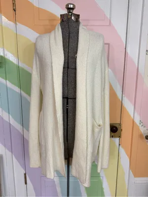 Faceplant Dreams Bamboo Cozy Plush Open Front Midi Cardigan Robe Sz L/XL 💛🍄 thumbnail 3