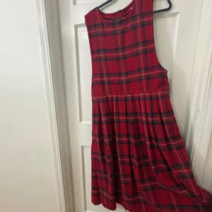 VTG H. Stockton 90s Midi Jumper Dress 10 Red Plaid‎ Farm Prairie Modest Grunge thumbnail 2