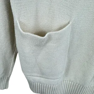 Cambridge Dry Goods Cream Half Zip Cotton Blend Mock Neck Cozy Preppy Sweater‎ S thumbnail 3