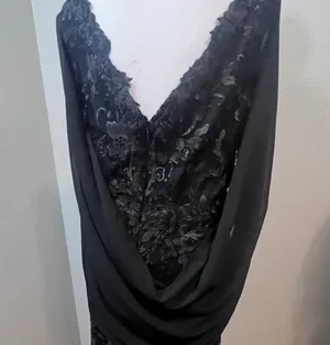 Boutique #1-13 Black embroidered lace floral appliqué sleeveless maxi dress thumbnail 7