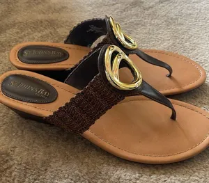Womens St. Johns Bay Brown with Gold Accent Sandels like New thumbnail 2