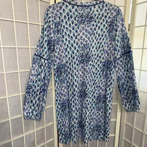 Lilly Pulitzer Fringe Pineapple Preppy Beach Puff Sleeve Designer Mini Dress Med thumbnail 7
