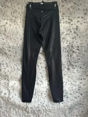 104. Lululemon Align High-Rise Shiny Black Leggings. Sz 4 thumbnail 2