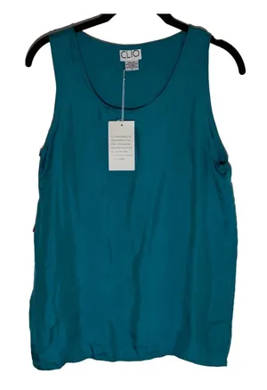 Vintage Clio Silk Tank Top Women Size S Sleeveless Scoop Neck Retro Y2K thumbnail 1