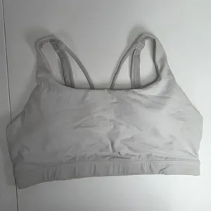 Athleta L Sports Bra Exhale A-C White Low Impact Support Soft Yoga Active 486376 thumbnail 3