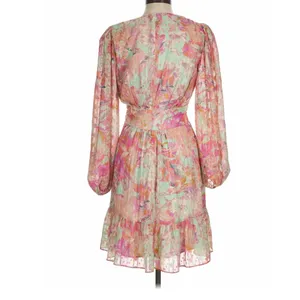 Alex Marie Floral‎ Chiffon Dress Womens 6 Pink Green garden party romantic thumbnail 2