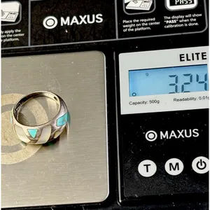Sterling Silver Southwestern MOP/Turquoise Inlay Ring Size 7 - Stamp SX 925 thumbnail 2