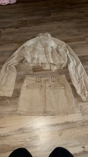 SheIn Matching khaki denim set thumbnail 2