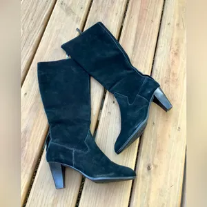 Women’s genuine suede leather boots 🖤🖤 Black Size 8 thumbnail 4