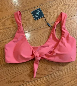 ZAFUL Coral Tie Front Crop Top NWT | Coastal Cowgirl | Euro Summer Festival Top thumbnail 1