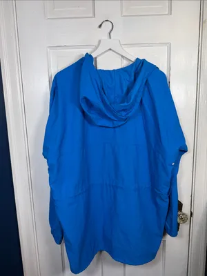 L.L. Bean Women’s Lightweight Blue Hooded Zip Front Jacket W2504 Sz XL thumbnail 7