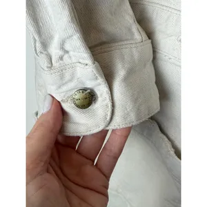Current Elliott The Richland Coveralls Women Medium Ivory Denim Jumpsuit Utility thumbnail 10