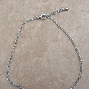 Silver Tone Crystal Love Elegant Anklet Ankle thumbnail 2