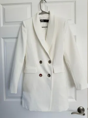ZARA blazer dress double breasted white thumbnail 7