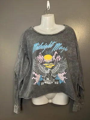 Grayson Threads Tee Shirt Womens 2XL Black Midnight Magic Graphic Crop Pullover thumbnail 1