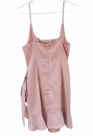 Princess Polly Womens Size 2 cottage hill pink wrap front mini dress thumbnail 3