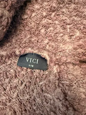 Vici Taupe Fuzzy Open Front Cardigan Sweater Sz S/M thumbnail 5