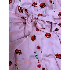 JB Julie Brown NWOT Pink Kisses and Lipstick‎ Satin Dress Size 2 thumbnail 8