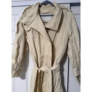 Zara ZW Collection High Neck Butter Trench Coat Luxury City Fall Runway thumbnail 5