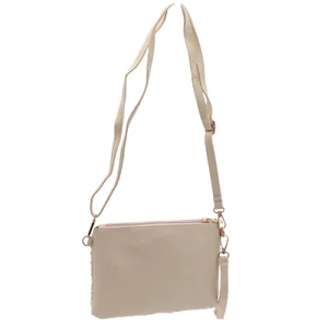 Unbranded Crossbody Bag Womens OS Crochet Lace Cream Boho Wristlet Excellent thumbnail 2