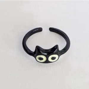 Cartoon Black Cat Ring 🐾 Purrfect for cat lovers 🐈‍⬛ thumbnail 2