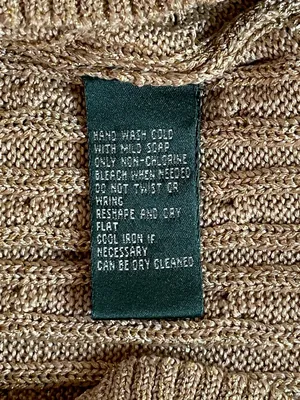 Lauren Ralph Lauren Gold lurex v neck cable knit sweater Xmas holidays luxurious thumbnail 5