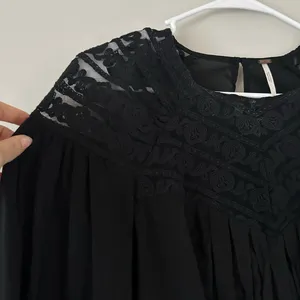 Free People Sweet Mornings Black Lace Blouse Top Size XS thumbnail 4