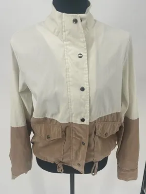 Blue pepper, women's tan and cream jacket, size‎ small thumbnail 1