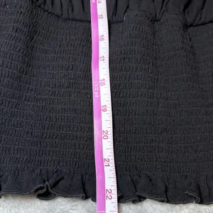 Scarlet Darkness Womens Size Large Black Lace Trim Smocked Waist Gothic Blouse thumbnail 9