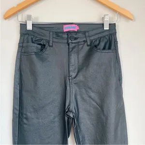 Edikted Luna Faux Leather Flare High Rise Pants Black Size‎ Small thumbnail 5