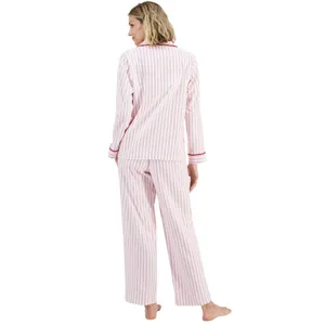 NEW Charter Club Cotton Flannel Pajama Shirt Top 100189806MS Pinstripe Red S thumbnail 6