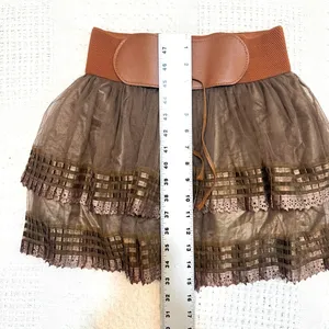 Mint Green M tulle layered corset waist mini skirt SK2 3643 thumbnail 3