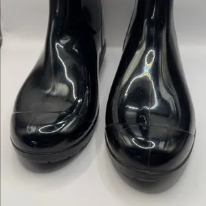 UGG Shaye Gloss Tall Rain Boots Black Waterproof Rubber Boot Size 8 thumbnail 6