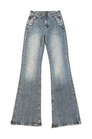 Gap High Rise Denim 70s Flare Sailor Jeans SZ 2/26 Retro Vintage Inspired thumbnail 1