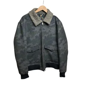Paisley & Gray‎ Camo Bomber Jacket Blue Grey Faux Shearling Collar Slim Fit XL thumbnail 2