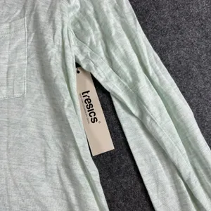 Tresics Womens Mint Green Long Sleeve V-Neck Pocket Tee Rayon Top TRU-G7024 M thumbnail 4