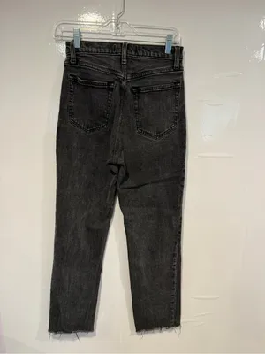 High-Rise Abercrombie and Fitch Straight‎ Black Jeans thumbnail 3