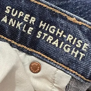 American Eagle Stretch Super High-Waisted Ankle Straight Jean - Dark Wash - 18 thumbnail 12