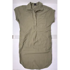 GAP Utility Popover Shirt Dress Women Sz Small Army Green Minimal Hipster Casual thumbnail 12