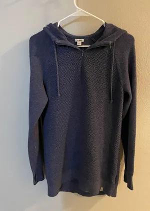 LL Bean Navy Blue Quarter Zip Jacket thumbnail 1