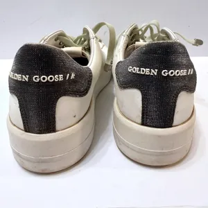 Golden Goose PureStar Low Top Sneakers White Leather Glitter Heel Size 38 US 8 thumbnail 5