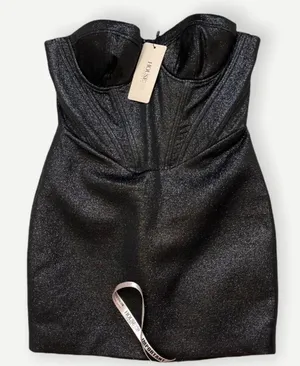 House Of CB NWT EEVI BLACK SPARKLE CORSET DRESS thumbnail 4
